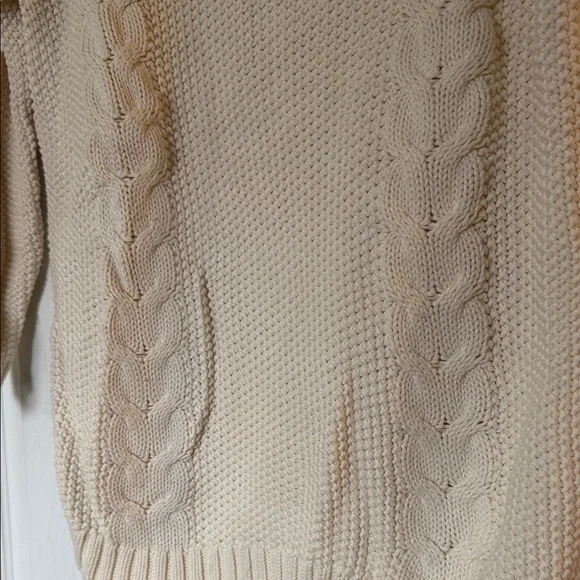 Cynthia Rowley Cream Cable Knit Sweater - Picture 2 of 5